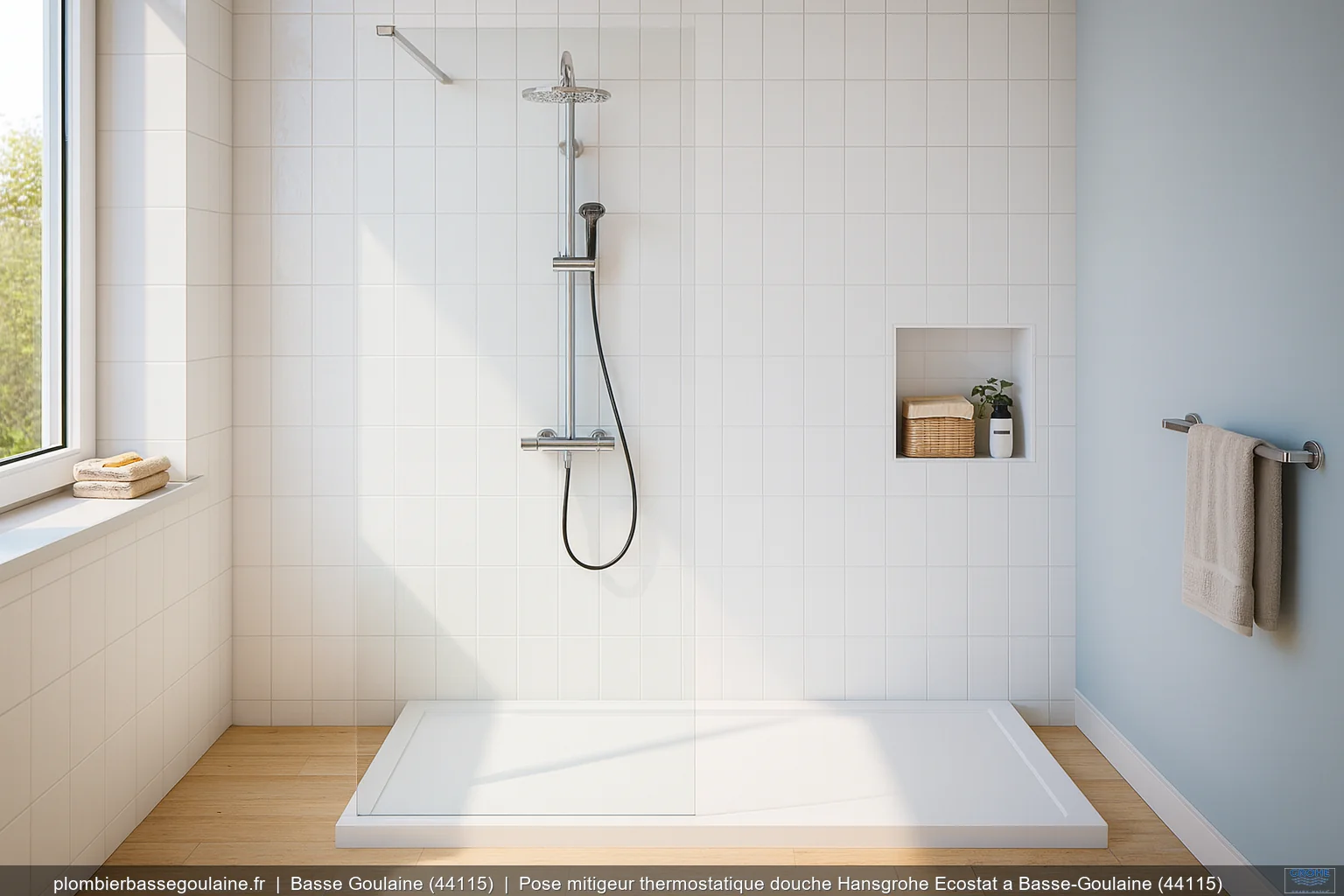 Pose mitigeur thermostatique douche Hansgrohe Ecostat a Basse-Goulaine (44115)