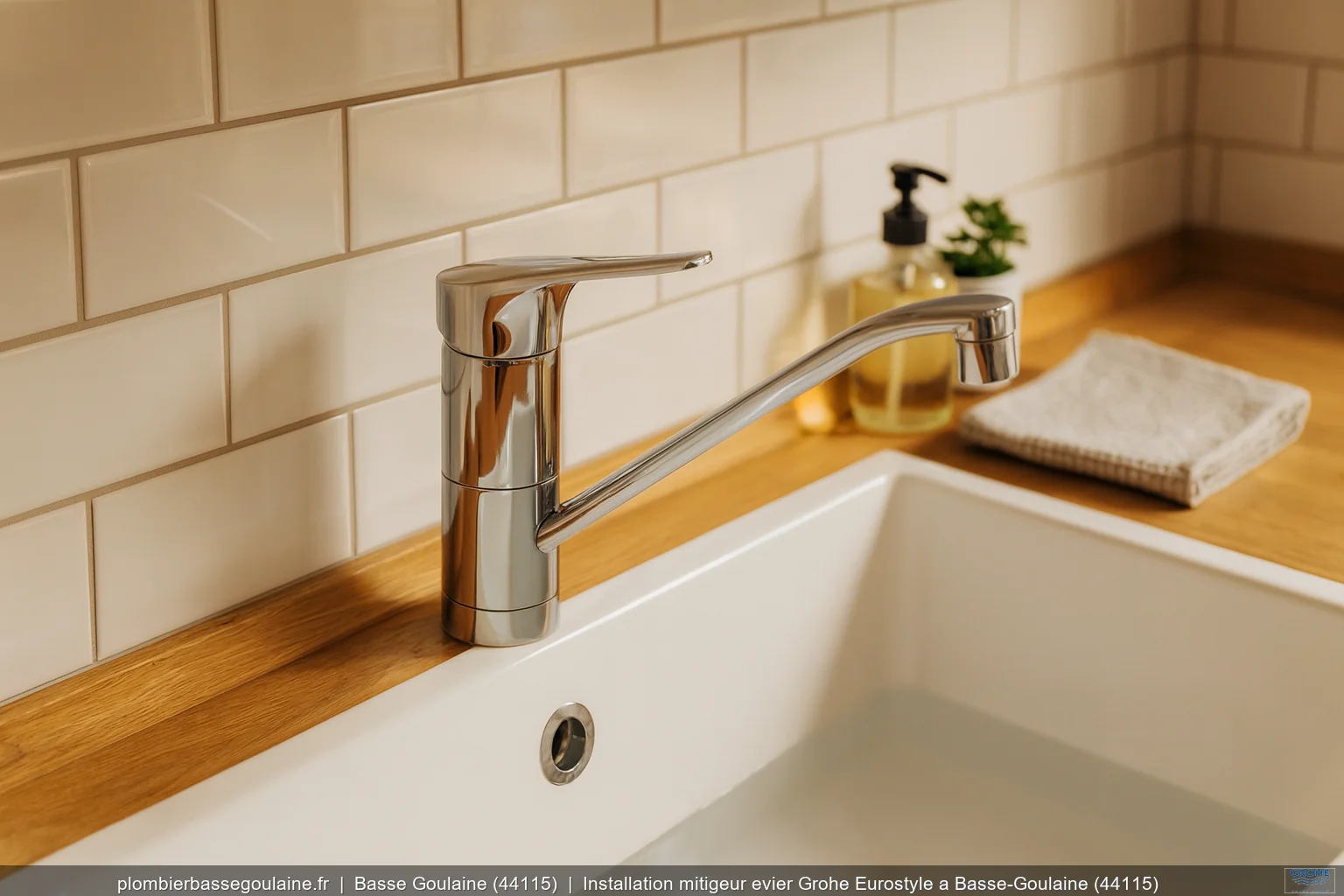 Installation mitigeur evier Grohe Eurostyle a Basse-Goulaine (44115)